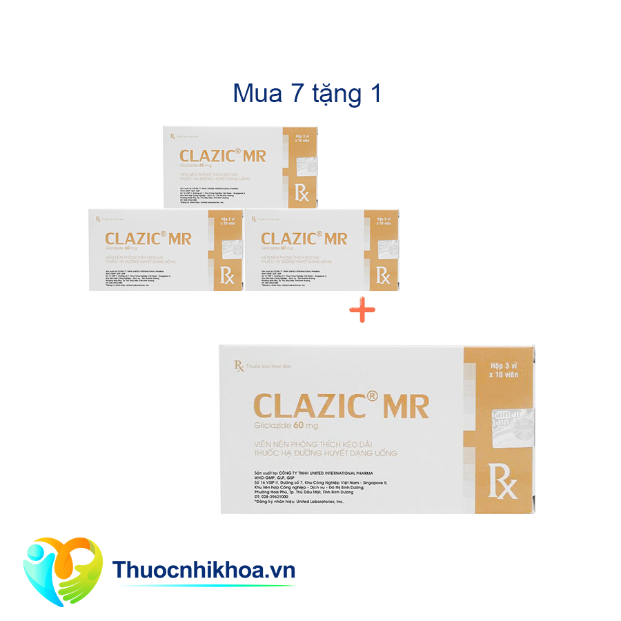 Clazic MR 60mg Combo mua 7 tặng 1